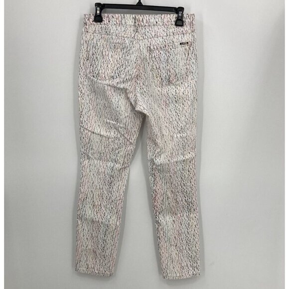 Joseph Ribkoff Jeans White Rainbow Splatter Spring 2022 Slim Leg Womens US 8 - Picture 3 of 3